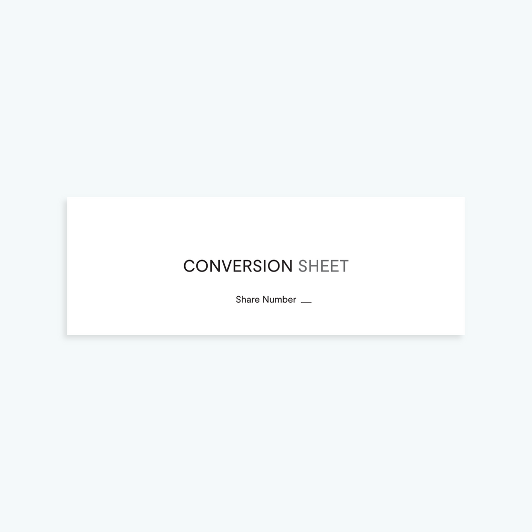 Service Part - Conversion Sheet Odin